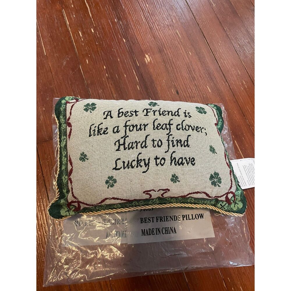 "Best Friends" Needlepoint Throw Pillow – NEW in Package